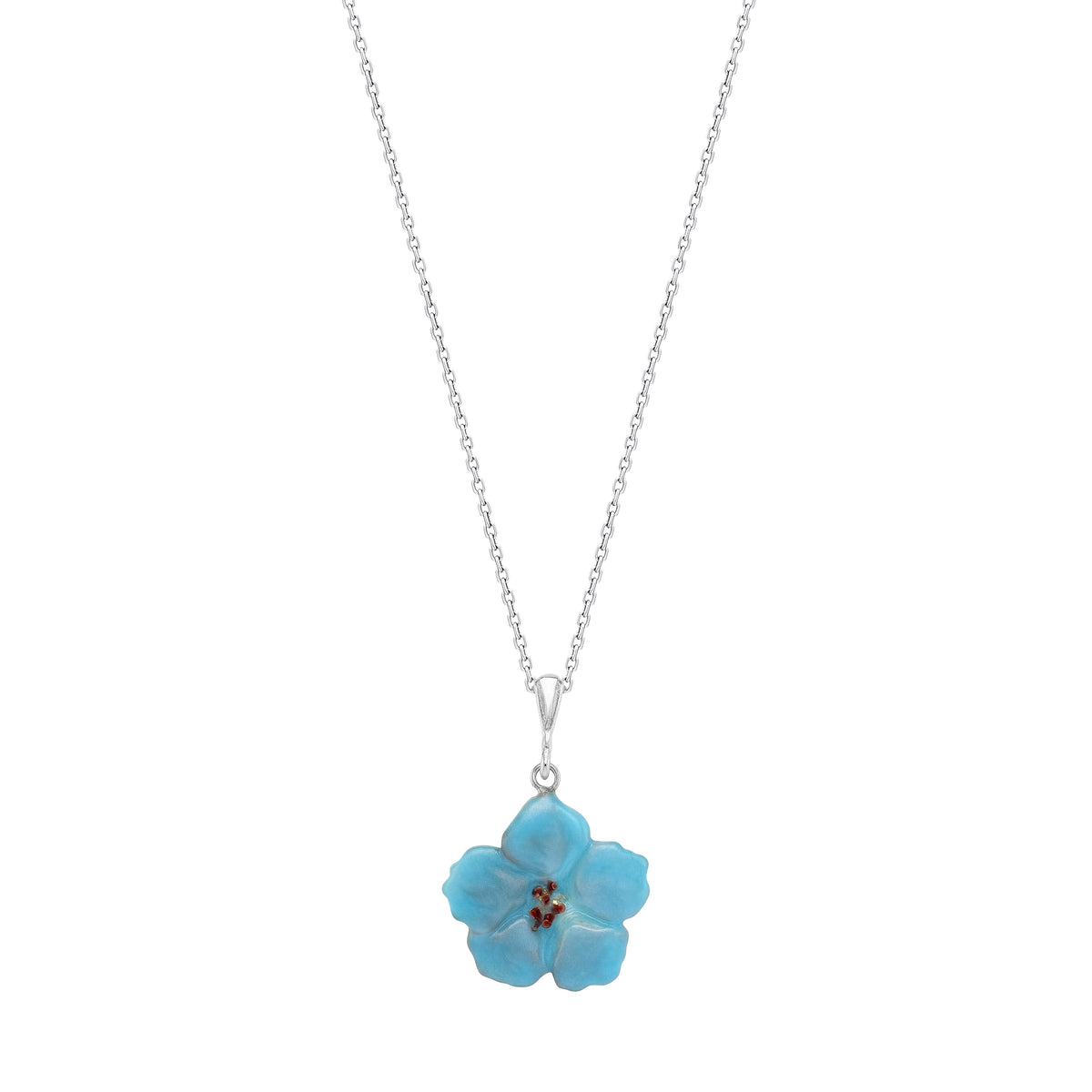 Blue Orchid Charm - Silver