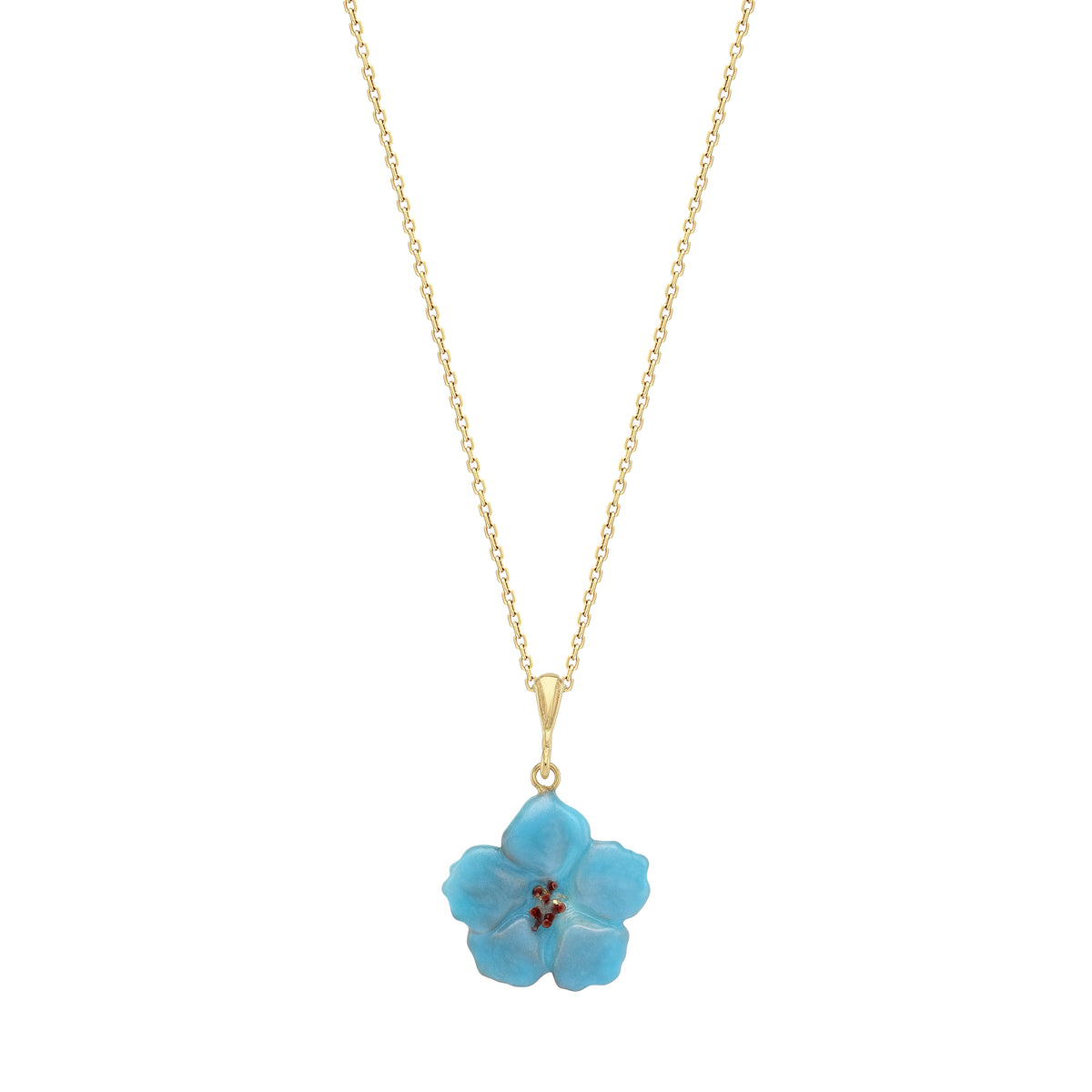 Blue Orchid Charm - Gold