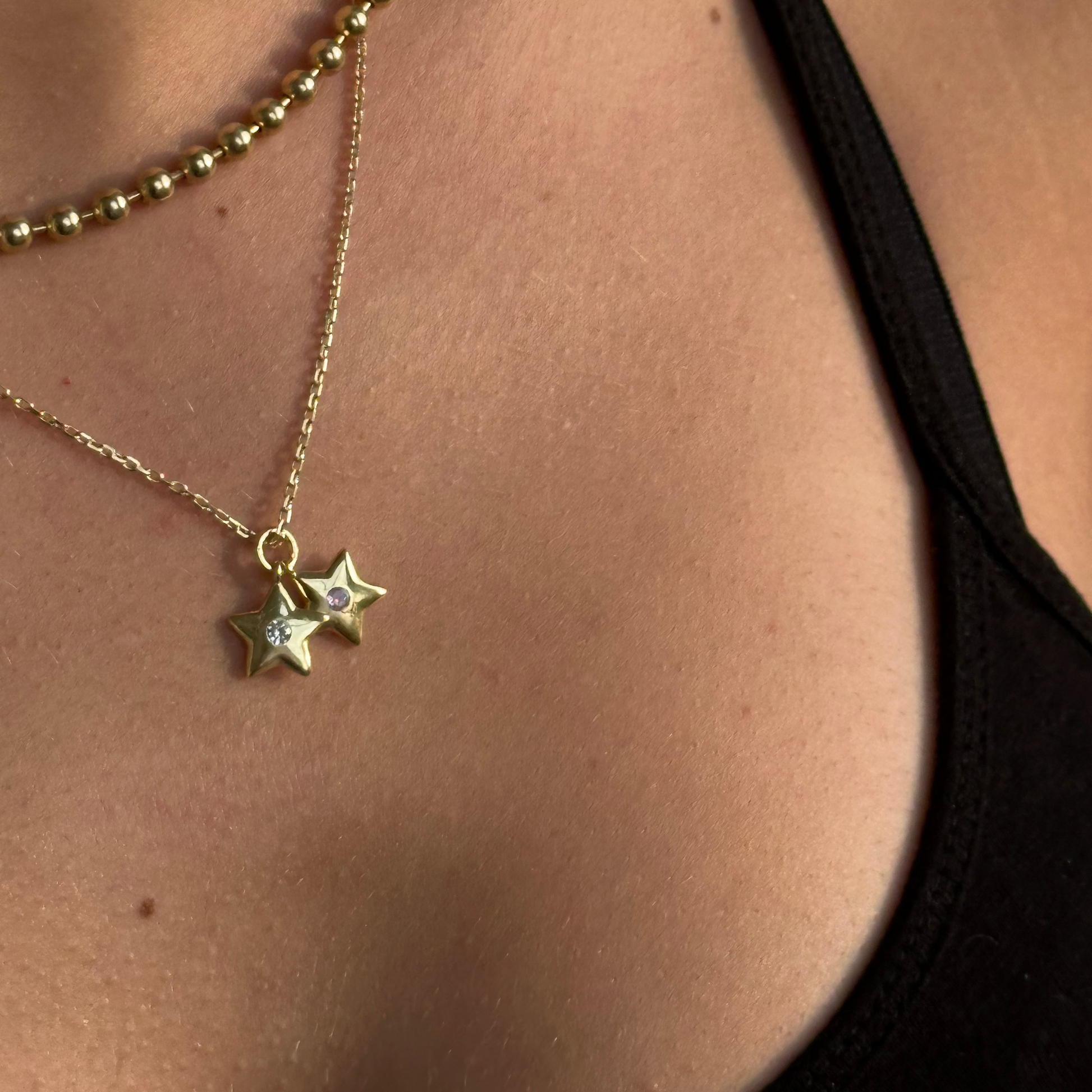 Double Star Kolye - Gold