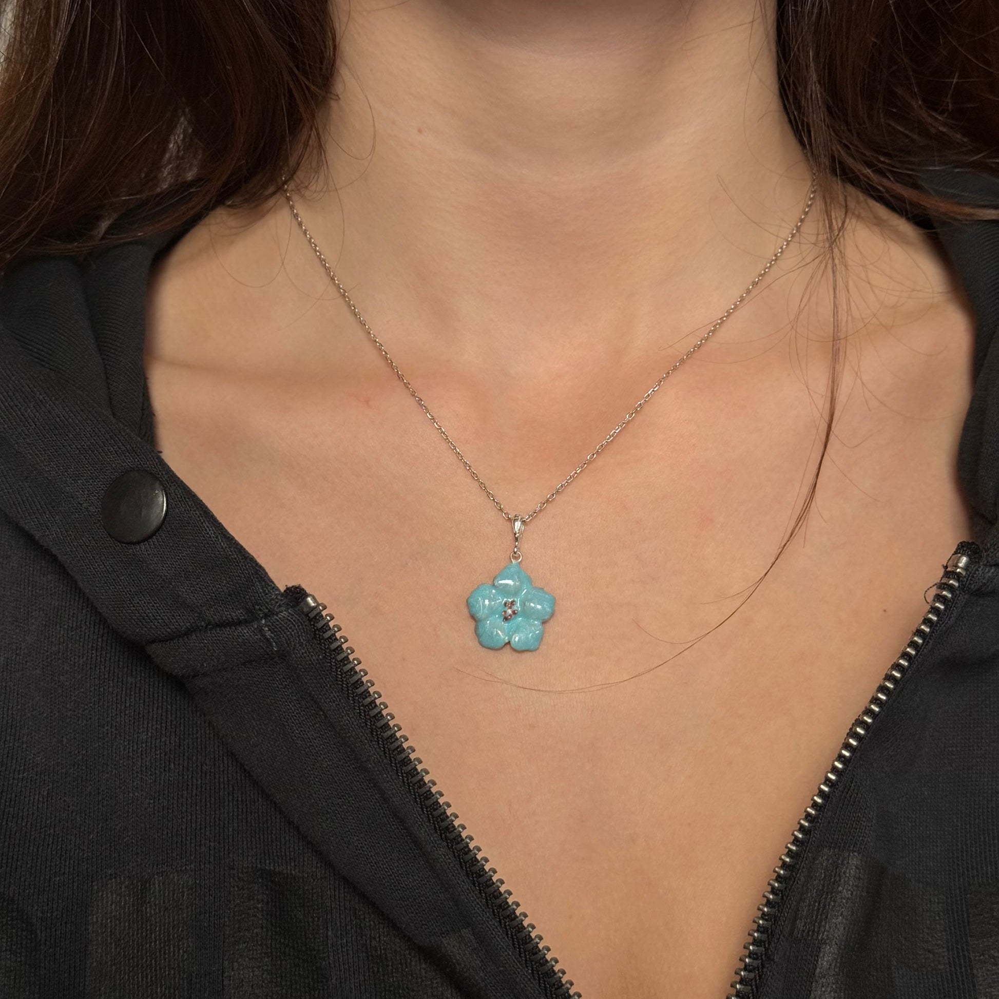 Blue Orchid Charm - Gold